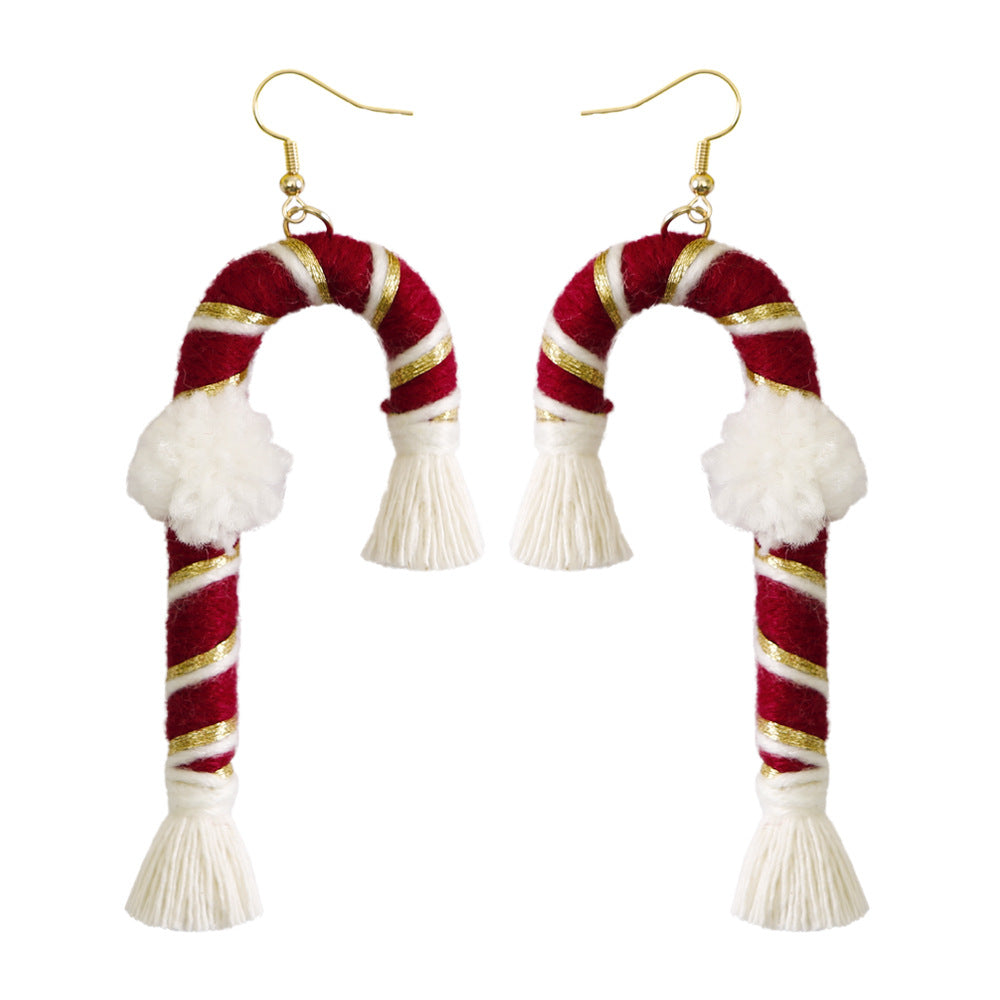 Wholesale Christmas Cartoon Bohemian Tassel Braided Handmade Earrings